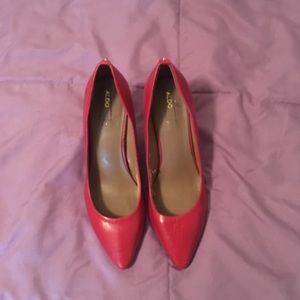 Red leather heels